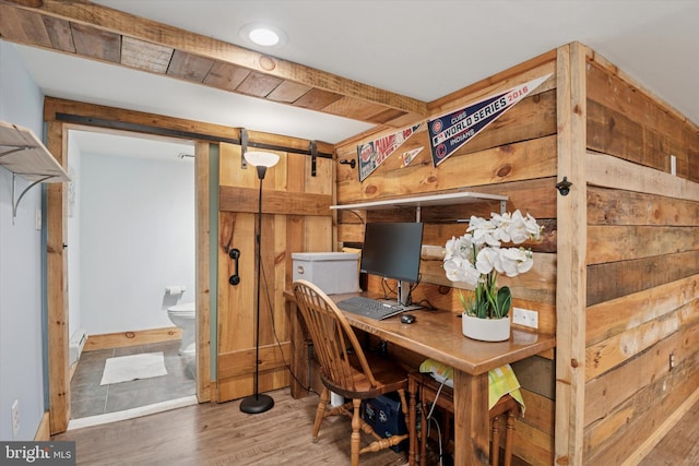 113 Spring St, Media, PA 19063 - office with wood finished floors and beamed ceiling