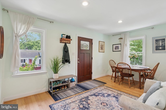 113 Spring St, Media, PA 19063 - foyer featuring healthy amount of natural light, wood finished floors, baseboards, and recessed lighting