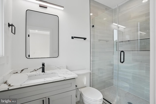 4134 Maple Ave, Fairfax, VA 22032 - full bathroom featuring vanity, a stall shower, and toilet