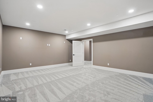 4134 Maple Ave, Fairfax, VA 22032 - finished below grade area with recessed lighting, baseboards, and light colored carpet