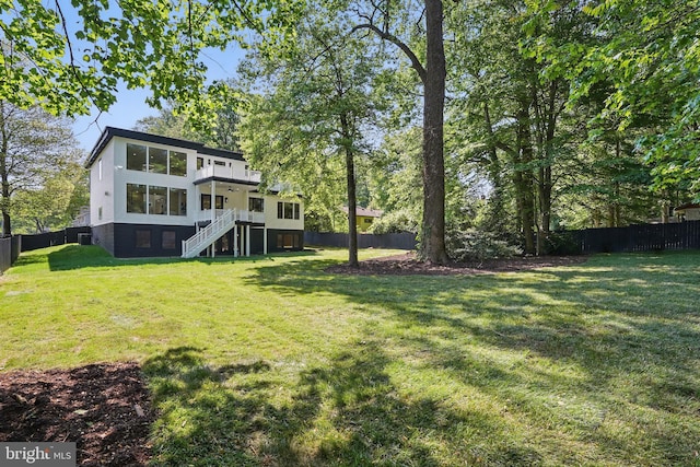4134 Maple Ave, Fairfax, VA 22032 - view of yard featuring stairs and a fenced backyard