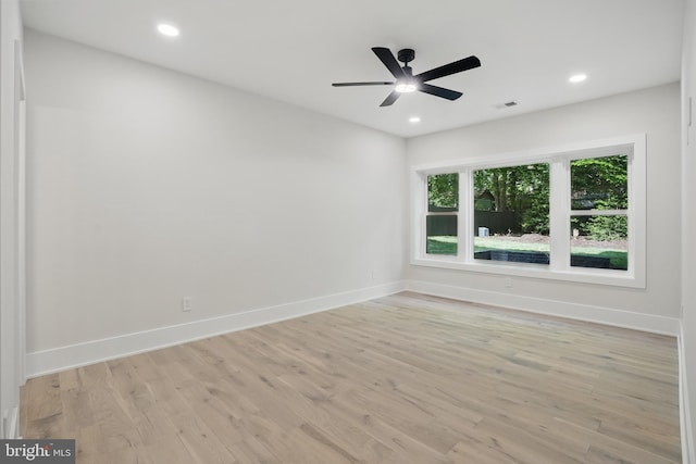 4134 Maple Ave, Fairfax, VA 22032 - spare room featuring visible vents, light wood-style flooring, ceiling fan, and baseboards