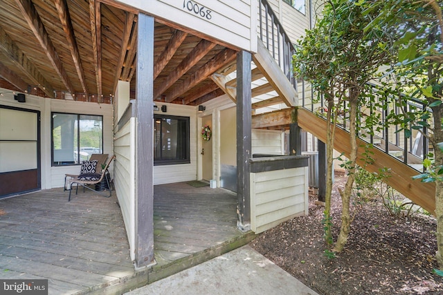 exterior space featuring a deck