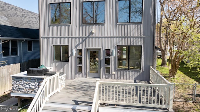wooden deck with fence