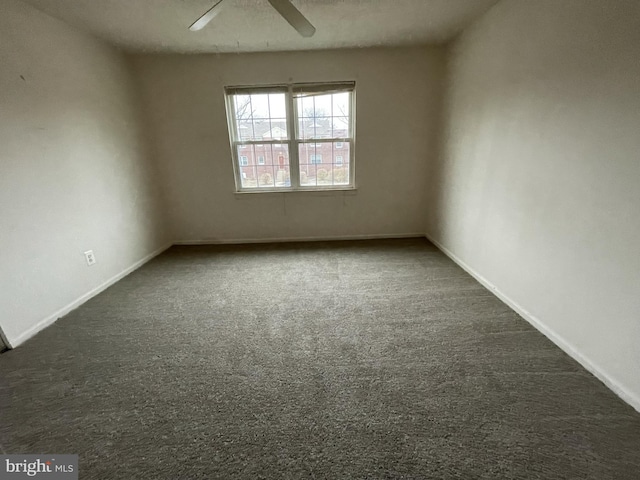 100 Park Blvd Unit 17D, Cherry Hill, NJ 08034 - spare room featuring ceiling fan, dark carpet, and baseboards