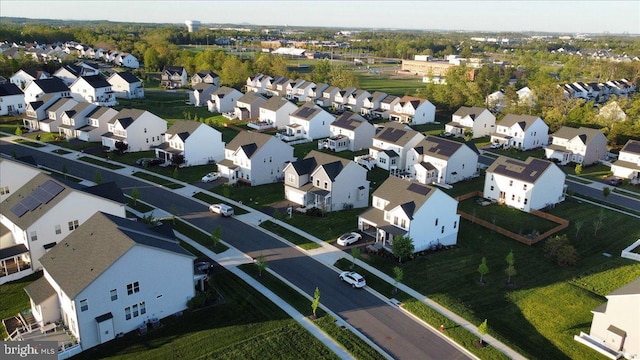 bird's eye view with a residential view