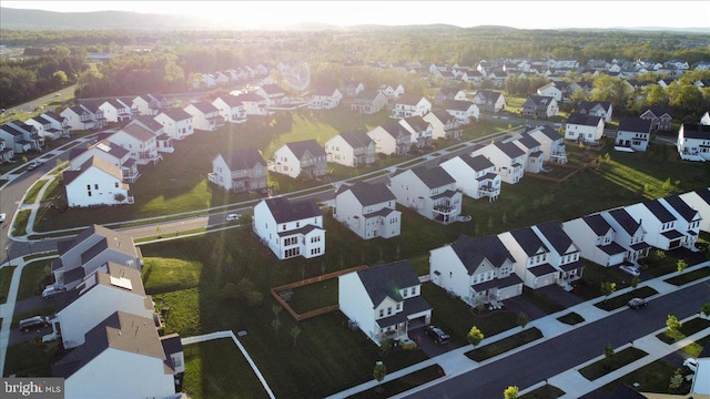 aerial view with a residential view