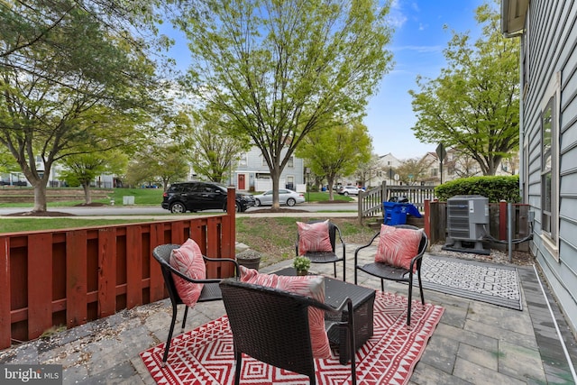 view of patio featuring cooling unit