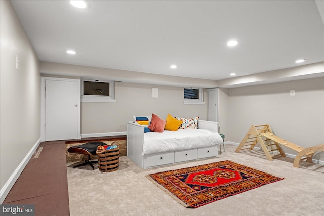 4935 New Hampshire Ave NW, Washington, DC 20011 - carpeted bedroom featuring recessed lighting and baseboards