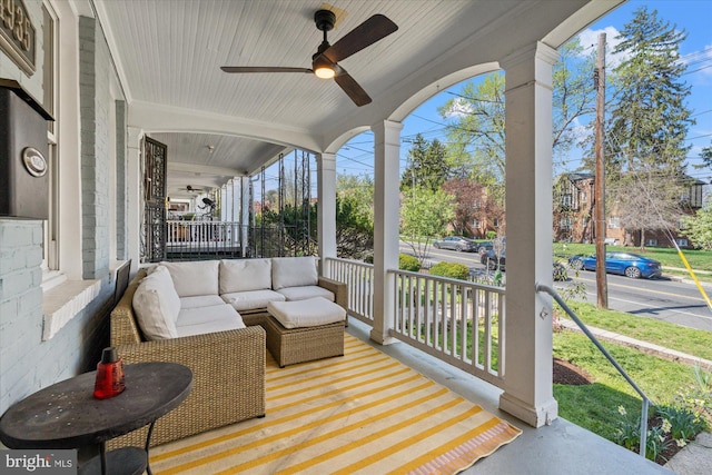 4935 New Hampshire Ave NW, Washington, DC 20011 - exterior space featuring ceiling fan and an outdoor hangout area