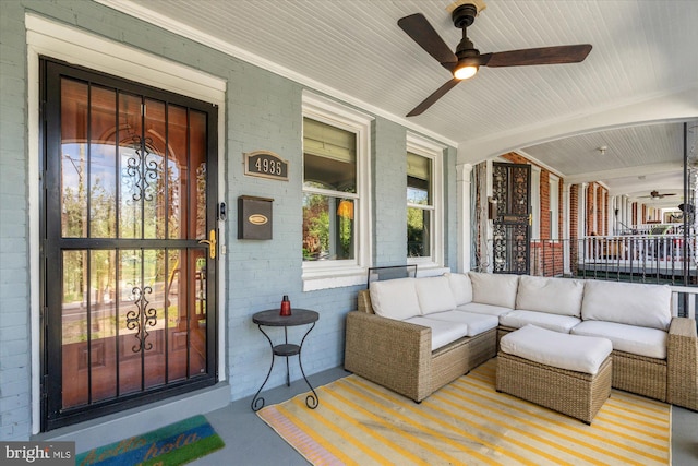 4935 New Hampshire Ave NW, Washington, DC 20011 - exterior space with outdoor lounge area and a ceiling fan