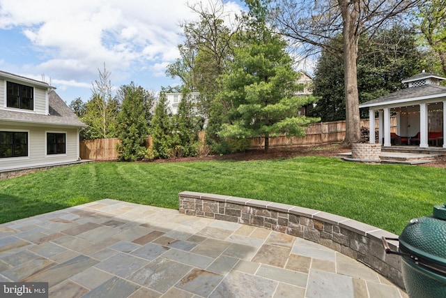 4777 33rd St N, Arlington, VA 22207 - view of patio featuring a fenced backyard and a gazebo