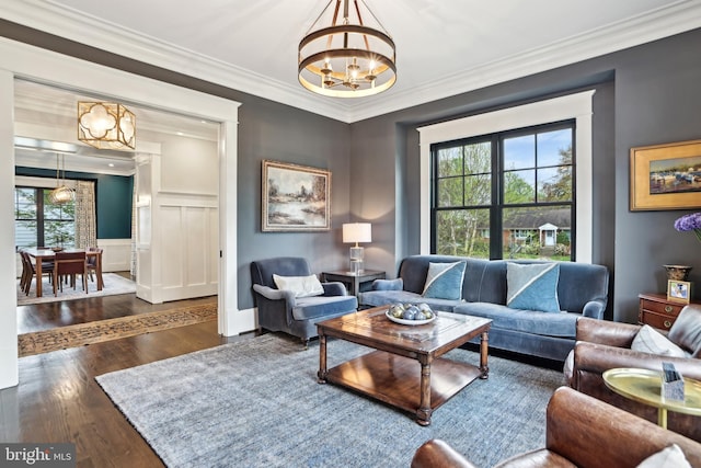4777 33rd St N, Arlington, VA 22207 - sitting room with wood finished floors, a wealth of natural light, and a notable chandelier