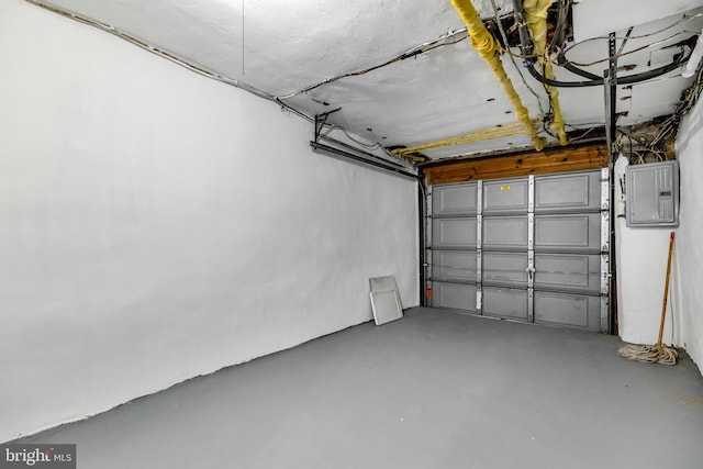 garage with electric panel