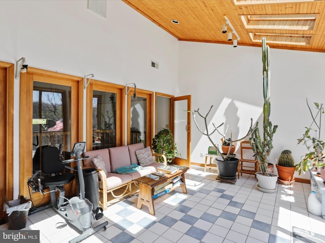 view of patio featuring visible vents and an outdoor living space