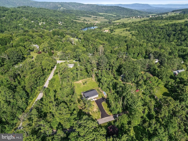 47 Snowbird Ct, Front Royal, VA 22630 - aerial view of property and surrounding area featuring a forest and a water and mountain view