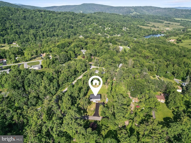 47 Snowbird Ct, Front Royal, VA 22630 - aerial view of property's location with a forest and a water and mountain view