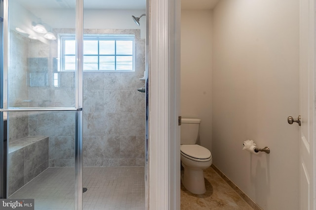 15332 Ballerina Loop, Woodbridge, VA 22193 - full bathroom featuring toilet, a stall shower, and tile patterned floors