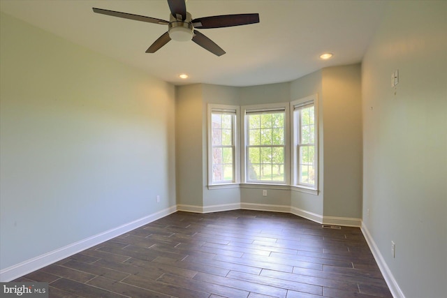 121 Rich Valley Rd, Mechanicsburg, PA 17050 - spare room featuring recessed lighting, dark wood-style flooring, and ceiling fan