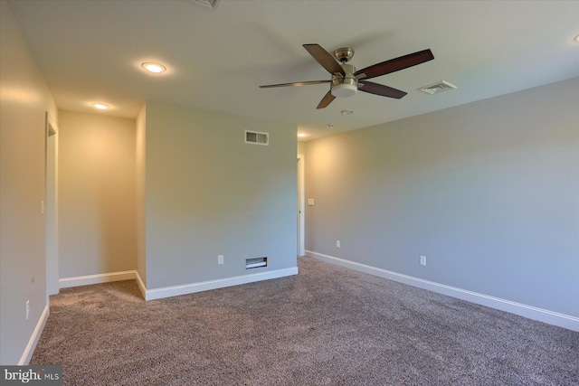 121 Rich Valley Rd, Mechanicsburg, PA 17050 - spare room with visible vents, carpet flooring, ceiling fan, and recessed lighting