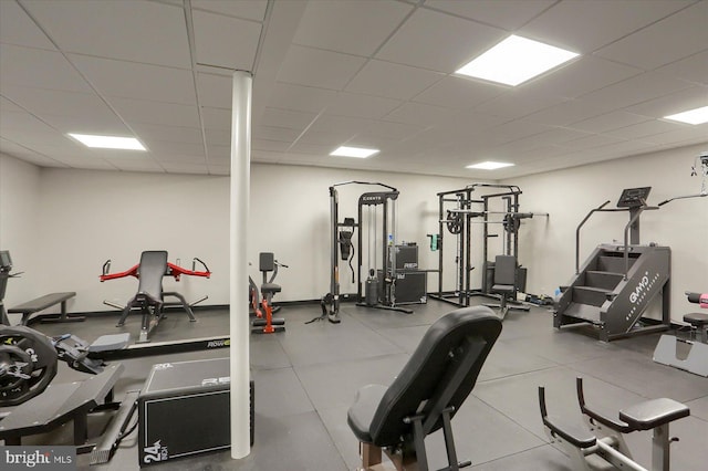 121 Rich Valley Rd, Mechanicsburg, PA 17050 - workout area featuring a paneled ceiling