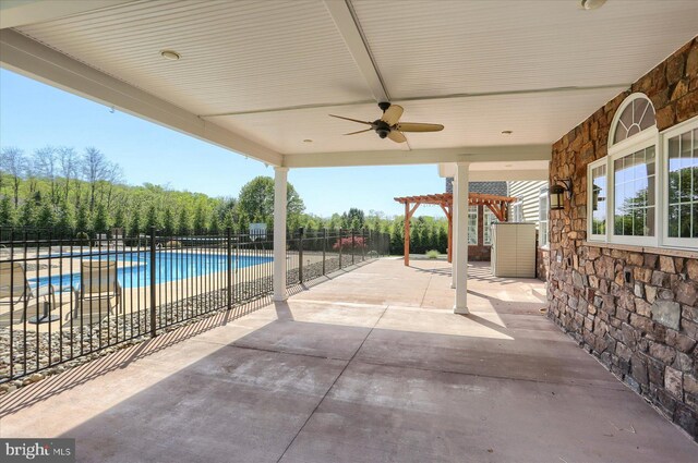 121 Rich Valley Rd, Mechanicsburg, PA 17050 - view of patio / terrace with fence, a community pool, and ceiling fan