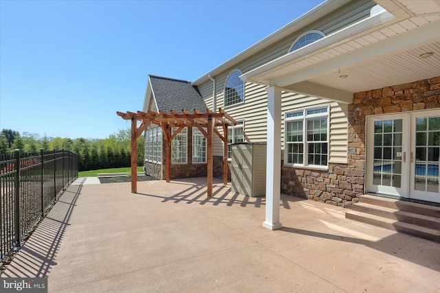 121 Rich Valley Rd, Mechanicsburg, PA 17050 - view of patio with a pergola, fence, french doors, and entry steps