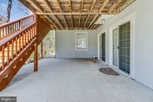 view of patio / terrace with stairs