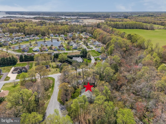 aerial view with a residential view