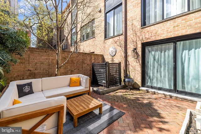 331 S 2nd St, Philadelphia, PA 19106 - view of patio featuring an outdoor hangout area and fence