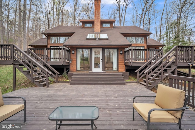 38528 Lime Kiln Rd, Middleburg, VA 20117 - back of property with a deck and stairs