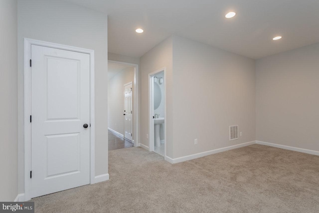 3393 Monterey Dr, Rockingham, VA 22801 - spare room featuring carpet flooring, baseboards, visible vents, and recessed lighting