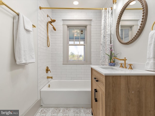 803 Berryville Ave, Winchester, VA 22601 - full bathroom with baseboards, shower / bath combo, and vanity