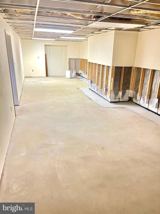 view of unfinished below grade area