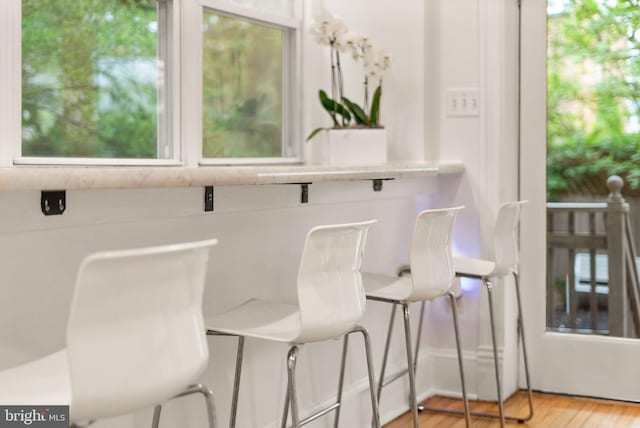 interior space with light wood finished floors