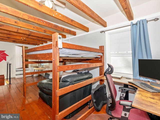 435S Market St, Frederick, MD 21701 - bedroom with hardwood / wood-style floors and beam ceiling