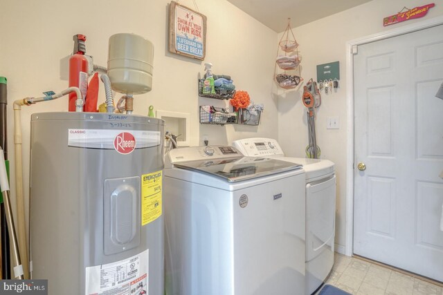 103 N Spinnaker Ln, Milton, DE 19966 - laundry room with electric water heater and independent washer and dryer