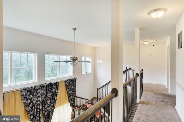 18010 Dave Anne Cir, Stewartstown, PA 17363 - corridor with an upstairs landing, carpet floors, and baseboards