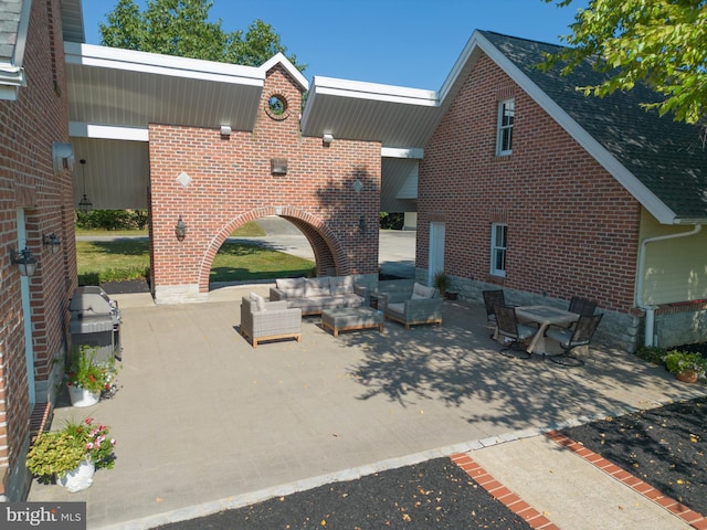 view of patio with an outdoor living space