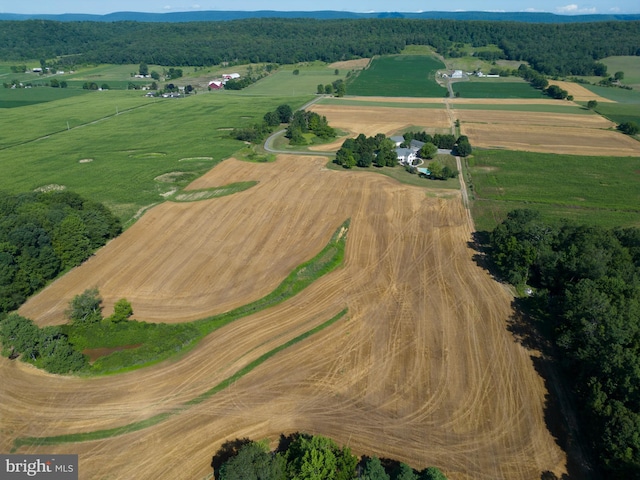 drone / aerial view with a rural view
