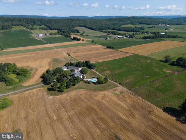 drone / aerial view featuring a rural view