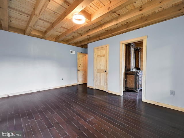 1918 Friedensburg Rd, Reading, PA 19606 - interior space with dark wood finished floors, wooden ceiling, baseboards, and beamed ceiling