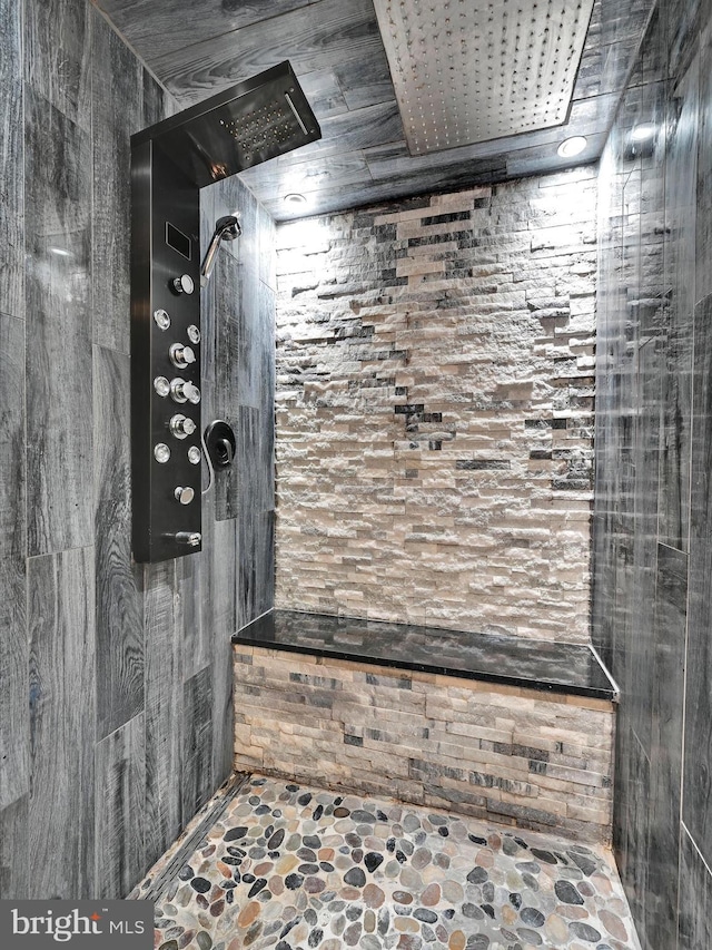 1918 Friedensburg Rd, Reading, PA 19606 - full bathroom with stone floors and tiled shower