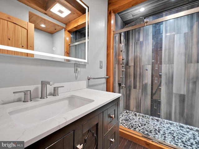 1918 Friedensburg Rd, Reading, PA 19606 - full bath with vanity, wood finished floors, and a stall shower