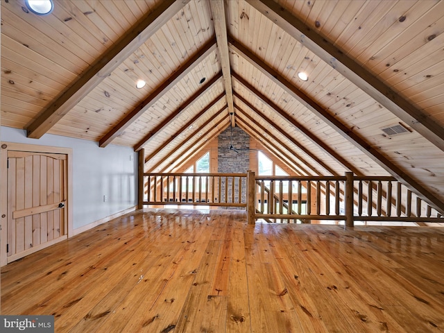 1918 Friedensburg Rd, Reading, PA 19606 - bonus room featuring wooden ceiling, hardwood / wood-style floors, and vaulted ceiling with beams