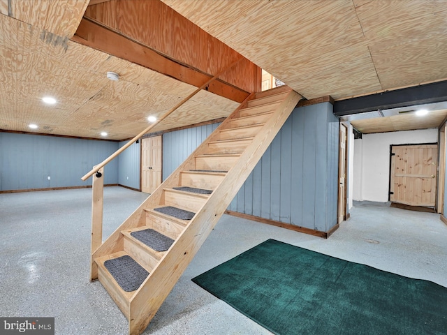 1918 Friedensburg Rd, Reading, PA 19606 - finished below grade area with baseboards, recessed lighting, and stairway