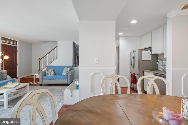 9060 Moonshine Holw Unit G, Laurel, MD 20723 - dining space with stairs and recessed lighting