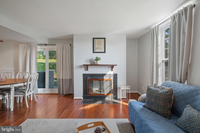 9060 Moonshine Holw Unit G, Laurel, MD 20723 - living room featuring wood finished floors and a tile fireplace