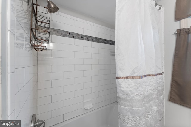 full bathroom with shower / bath combo