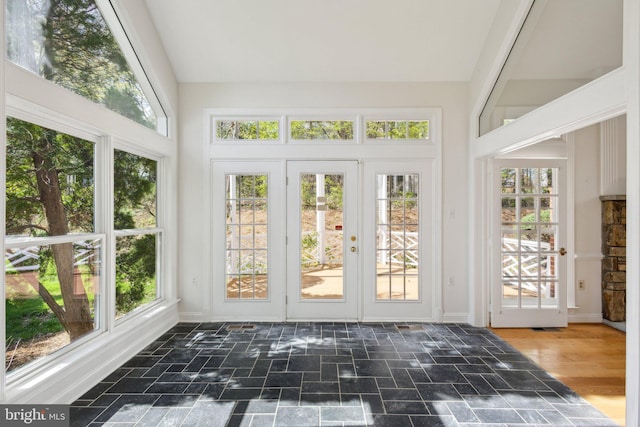 9313 Braymore Cir, Fairfax Station, VA 22039 - unfurnished sunroom featuring plenty of natural light, french doors, and a high ceiling